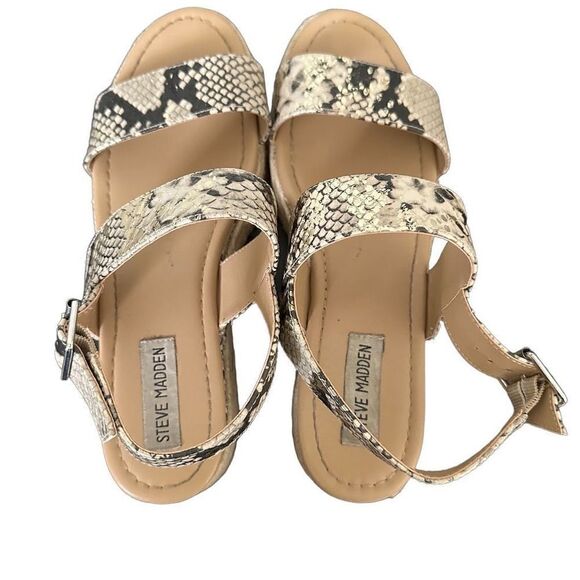 Steve Madden Fifer Python Snake Print Espadrille Wedge Sandals size 8.5 - Picture 5 of 7